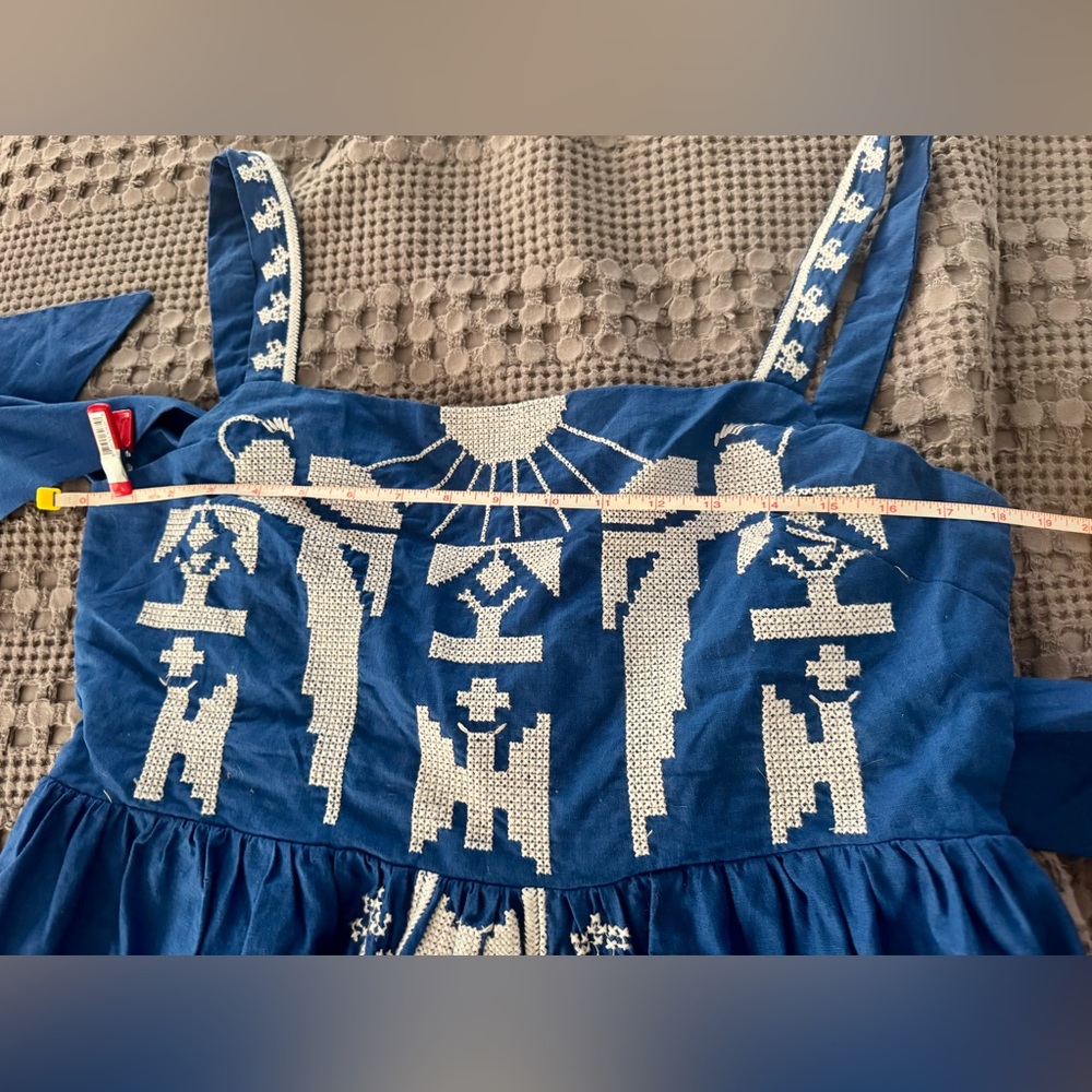 FARM Rio Blue Embroidered Maxi Dress - Picture 9 of 10